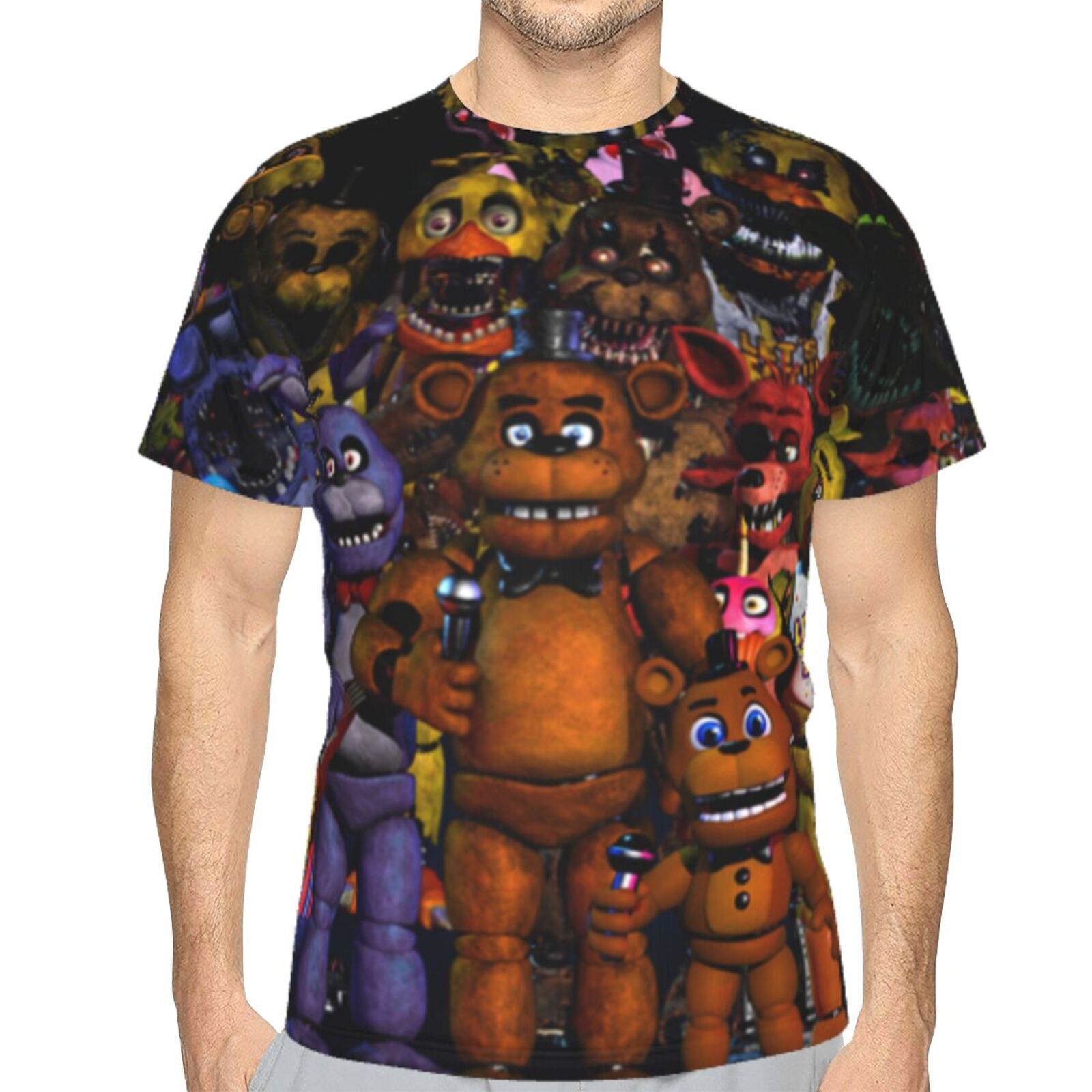 Five Nights At Freddy'S Shirt 3d Printed T Shirt Crewneck Short Sleeve Top Tees For Mens
